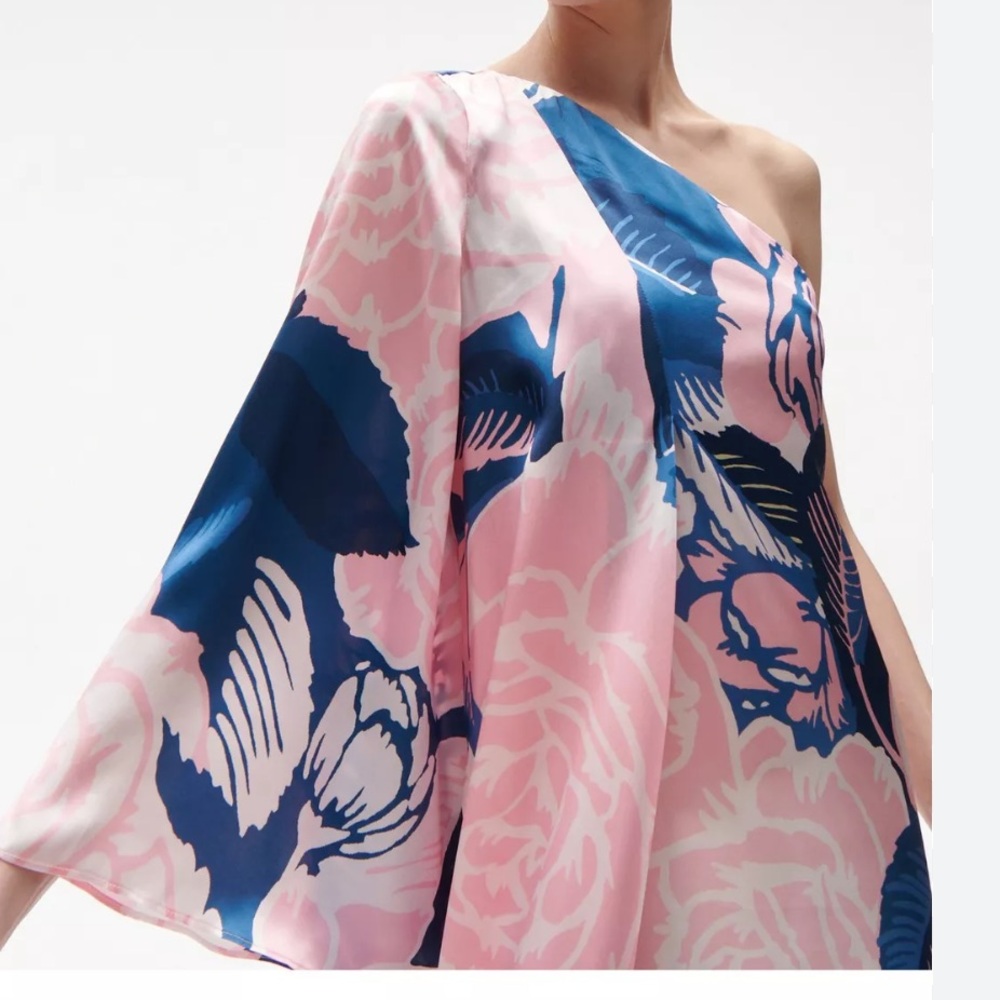 Figue Greta Floral-Print One-Shoulder Slit-Hem Silk Maxi Dress - Picture 3 of 16